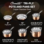 Ciwete 10-Piece Copper Stainless Steel Cookware Set