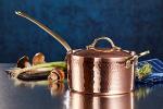 Handmade Copper Sauce Pan with Lid and Handle