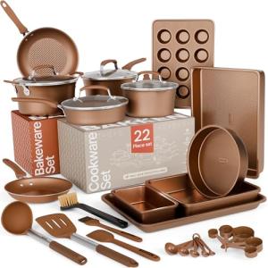 22-Piece Non-Stick Cookware and Bakeware Set