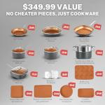 Gotham Steel 20-Piece Ceramic Nonstick Cookware Set