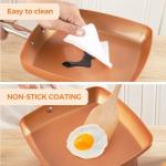 Non-Stick Copper Square Frying Pan, 9.5