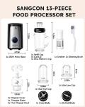 SANGCON 5-in-1 Kitchen Blender and Food Processor