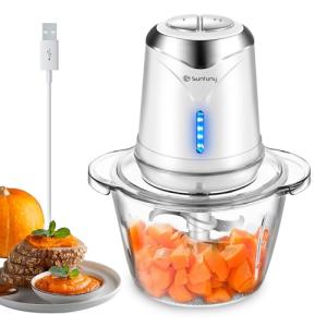Cordless Electric Food Processor with Glass Bowl