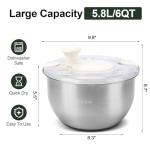 Stainless Steel Salad Spinner - 6L Capacity