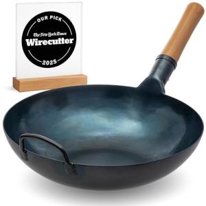 YOSUKATA 13.5” Blue Carbon Steel Wok Pan