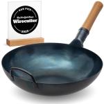 YOSUKATA 13.5” Blue Carbon Steel Wok Pan