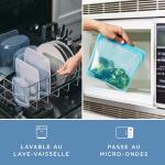 Aqua Silicone Reusable Storage Bags (4-Pack)