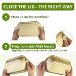 Compostable Meal Prep Containers with Lids - 50 Pack