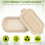 Compostable Meal Prep Containers with Lids - 50 Pack