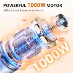 KOIOS 1000W 3-in-1 Immersion Blender with Whisk