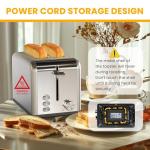 Simple Deluxe Stainless Steel 2-Slice Toaster with Crumb Tray