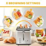 Simple Deluxe Stainless Steel 2-Slice Toaster with Crumb Tray