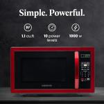 Farberware 1000W Countertop Microwave Oven, Metallic Red