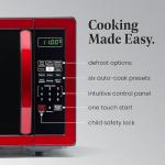 Farberware 1000W Countertop Microwave Oven, Metallic Red