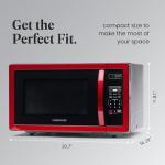 Farberware 1000W Countertop Microwave Oven, Metallic Red
