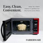 Farberware 1000W Countertop Microwave Oven, Metallic Red