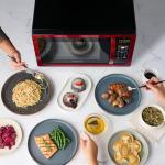 Farberware 1000W Countertop Microwave Oven, Metallic Red