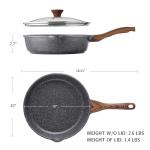 Nonstick Deep Frying Pan with Lid, 10-Inch