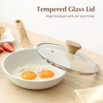 SENSARTE Nonstick Ceramic Frying Pan with Lid