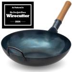 YOSUKATA 13.5” Blue Carbon Steel Wok Pan