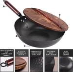Leidawn 12.8" Carbon Steel Wok with Accessories