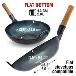 YOSUKATA 13.5” Blue Carbon Steel Wok Pan