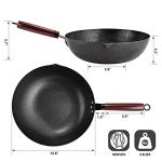 Leidawn 12.8" Carbon Steel Wok with Accessories