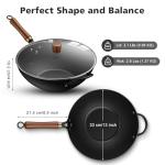 13-Inch Nonstick Carbon Steel Wok with Glass Lid