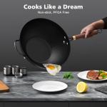 13-Inch Nonstick Carbon Steel Wok with Glass Lid