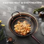 13-Inch Nonstick Carbon Steel Wok with Lid