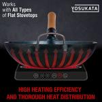 YOSUKATA 13.5” Blue Carbon Steel Wok Pan