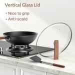 Carbon Steel Wok with Glass Lid and Spatula