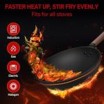 Carbon Steel Wok Set with Glass Lid and Spatula