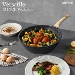 CAROTE 12'' Non-Stick Wok with Lid