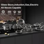 13-Inch Nonstick Stainless Steel Wok with Lid