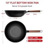 Carbon Steel Wok Set with Glass Lid and Spatula