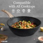 CAROTE 12'' Non-Stick Wok with Lid