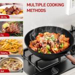 Carbon Steel Wok Set with Glass Lid and Spatula