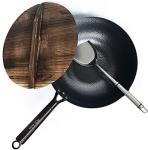 12.5 Inch Carbon Steel Wok with Lid and Spatula