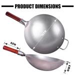 Teewe 13.4" Hand-Hammered Carbon Steel Wok Set