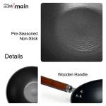 11-Inch Cast Iron Wok with Wooden Handle
