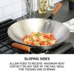 Oster 14 Inch Stainless Steel Wok with Wood Handles