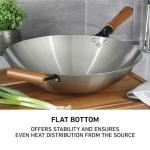 Oster 14 Inch Stainless Steel Wok with Wood Handles