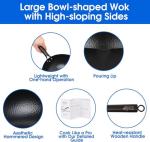12.5 Inch Carbon Steel Wok with Lid and Spatula