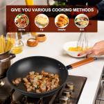 12.9" Carbon Steel Nonstick Wok with Spatula