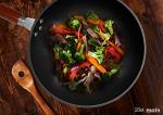 11-Inch Cast Iron Wok with Wooden Handle