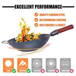 Teewe 13.4" Hand-Hammered Carbon Steel Wok Set