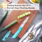 Henriqua 4-Piece Paring Knife Set with Covers