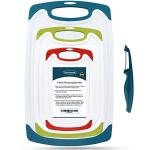 Plastic Cutting Board Set of 4 with Juice Groove
