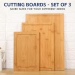 Hiware 3-Piece Heavy Duty Bamboo Cutting Board Set